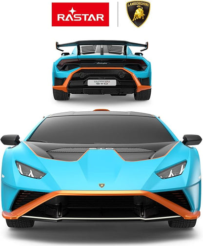 1:24 1/24 Scale RC Lamborghini Huracan STO Blu Radio Controlled Rastar Special Edition Racing Track Hypercar Supercar Toy Car Kids Children