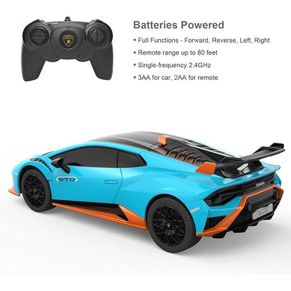 1:24 1/24 Scale RC Lamborghini Huracan STO Blu Radio Controlled Rastar Special Edition Racing Track Hypercar Supercar Toy Car Kids Children