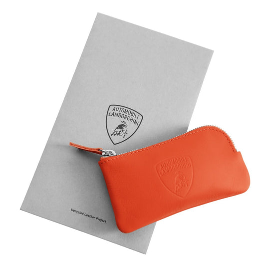 Upcycled Leather Lamborghini Keyholder Orange