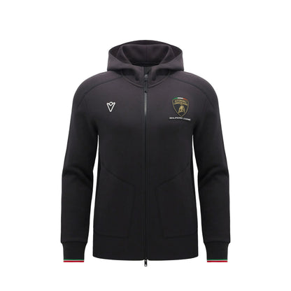 Lamborghini Squadra Corse 2026 Men Black Full Zip Hoodie Tricolor
