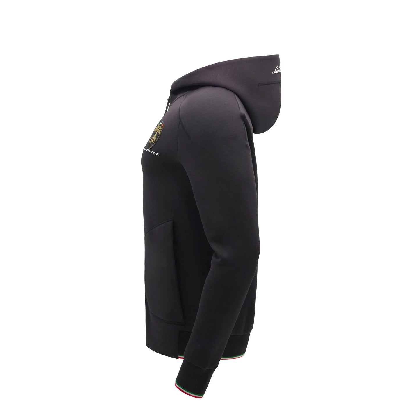 Lamborghini Squadra Corse 2026 Men Black Full Zip Hoodie Tricolor