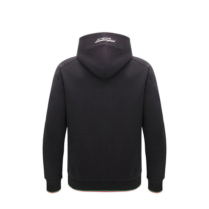 Lamborghini Squadra Corse 2026 Men Black Full Zip Hoodie Tricolor