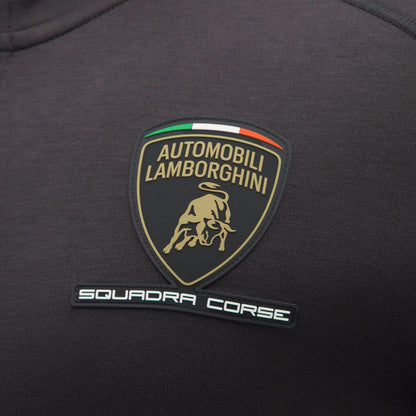 Lamborghini Squadra Corse 2026 Men Black Full Zip Hoodie Tricolor