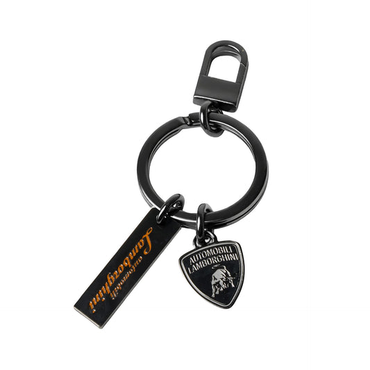 Lamborghini Scriptshield Keyring with Orange Logo Script