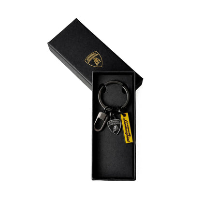 Lamborghini Scriptshield Keyring with Yellow Logo Script