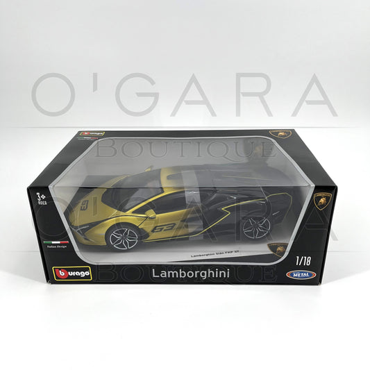 Lamborghini Sian Model car in packaging with Lamborghini logo on a white background