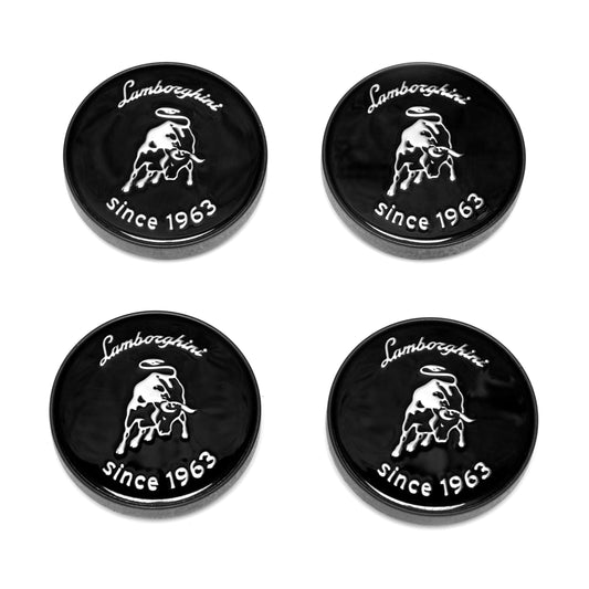 0R8340072 Lamborghini Since 1963 Historic Center Caps Kit Wheel Rim Badges
