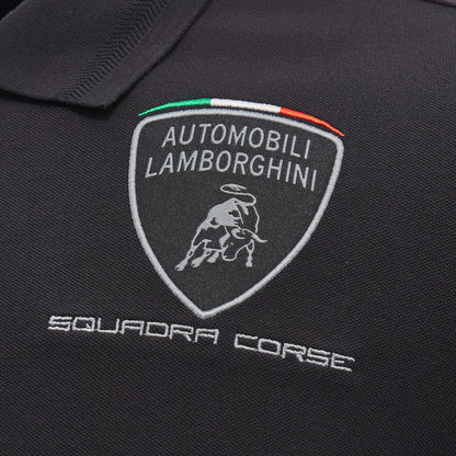 Lamborghini 2024 Squadra Corse Men Polo Black
