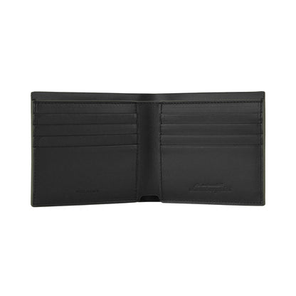 Lamborghini Wallet Black with Army Green Piping