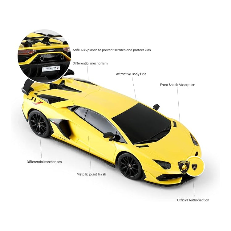 1:24 RC Lamborghini Aventador SVJ Coupe Yellow by RASTAR