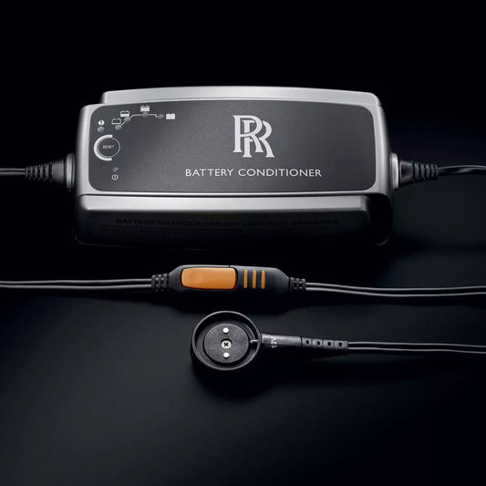 71102353902 Rolls Royce Battery Charger Wraith Ghost Extended EWB Cullinan Wraith Spectre Dawn Corniche Maintainer Genuine OEM Accessories Accessory Vehicle Trickle Travel Storage Park Parking Supercars Sportscar Maintenance Automatic Car Care Essential Essentials