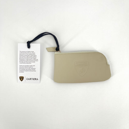 Upcycled Leather Lamborghini Keyholder Off-White