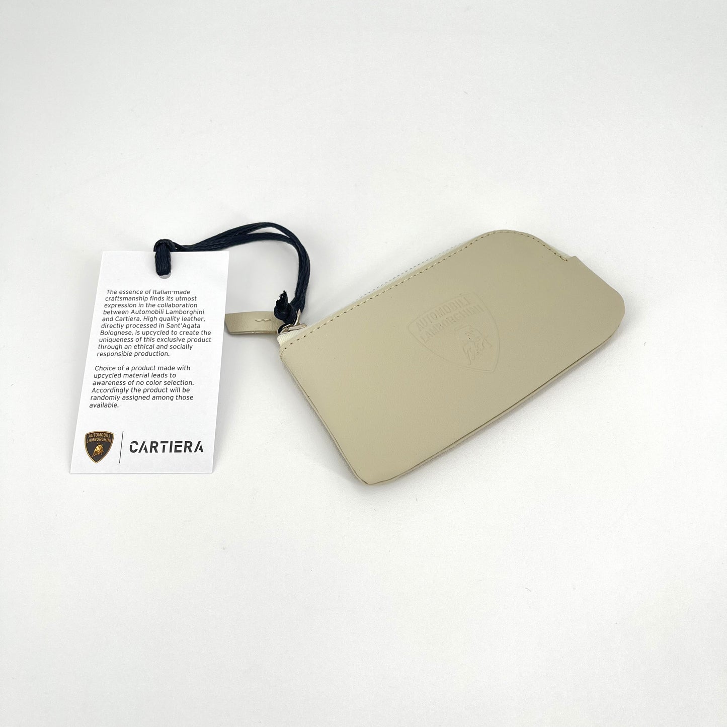 Upcycled Leather Lamborghini Keyholder Off-White